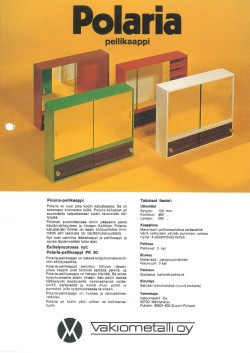 Vakiometallin Polaria-peilikaappien mainos 1980-luvulta.